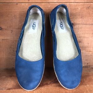 🔥UGG | Blue Leather Flats size 6.5